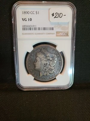 1890-CC NGC VG10 CARSON CITY MORGAN SILVER DOLLAR - Image 1 of 4