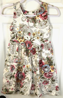 VTG Storybook Heirlooms Floral Paisley Girls Jumper Dress Size 7 USA *see - Image 1 of 4