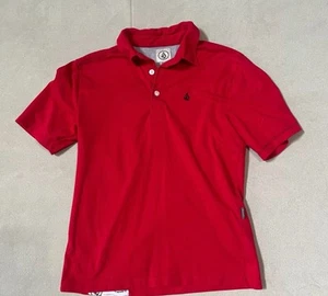 Volcom Collared Short Sleeve Cotton/ Poly Red Polo Shirt Boys Small. A3 - Picture 1 of 7