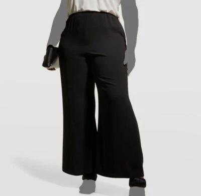$225 Caroline Rose Women Black Suzette Crepe Straight-Leg Pants Plus Size S - Image 1 of 3