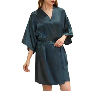 Silky Satin Robe Wedding Bride Bridesmaid Short Kimono Robe sz XXL - Picture 1 of 1