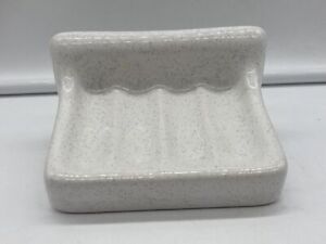 VTG Salt & Pepper White Black Speckled Ceramic Tile-In Bathroom Soap Dish Holder