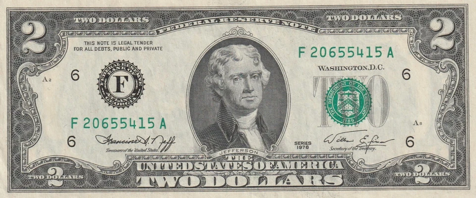 USA 1976 $2.00 Neff/Simon #1 - Image 1 of 2