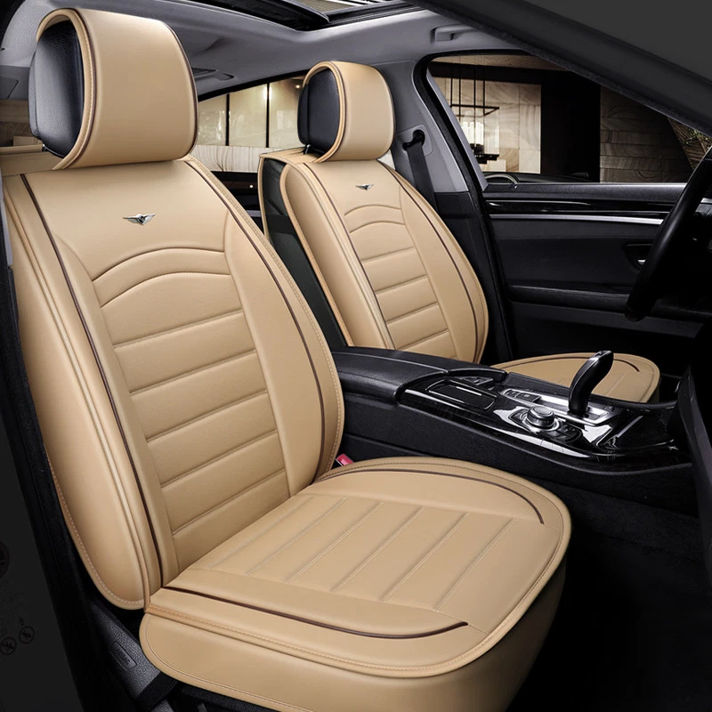 De Luxe Beige PU Cuir Siège Avant Housses Coussin pour Jaguar - Photo 1/1