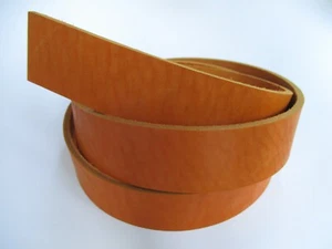 9-10 oz Orange Genuine Leather Strap Strip Band Leather Belt Blank 51-55" - Picture 1 of 5
