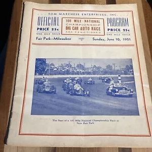 1951 AAA Big Car Race Program, Milwaukee, Won by Tony Bettenhausen - Picture 1 of 14