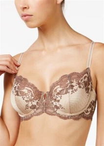 NWT Wacoal 32C Lace Affair Underwire Bra 851256 Beige #122813 - Picture 1 of 3