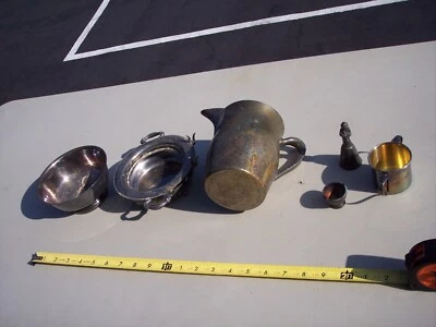 Lote de piezas de plata vintage jarra cuenco plato campana Foto 1 de 4