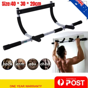 Pull Up Chin Up Bar Doorway Wall Exercise Home Gym Workout Fitness Abs Portable - Picture 1 of 11