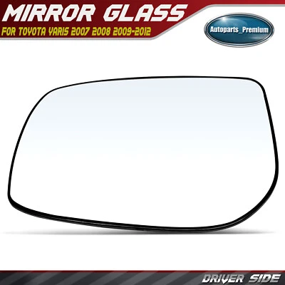 Espejo retrovisor lateral izquierdo del conductor de cristal con ajuste manual para Toyota Yaris 2007 2008-2012 Foto 1 de 4
