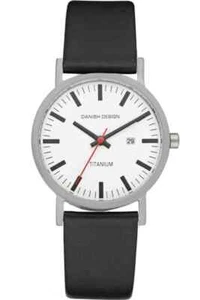 Danish Design Titanium Ladies Watch with Date Black Leather Strap IV24Q199 - Picture 1 of 1