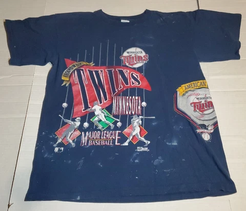 Vintage Salem Screen Printers Minnesota Twins Shirt XL has some paint stains Cover