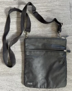 Nook Tablet Case Bag Cover Pouch Purse With Crossbody Strap Black 2 Pockets - Picture 1 of 14