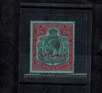 Bermuda 1927 SG 89bs 2S 6d Black & Carmine on Pale Blue SPECIMEN OVPT MNH GEM - Image 1 of 2