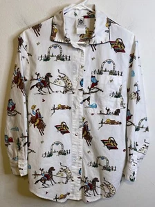 Camisa De Colección Bea Harper TEXAS Manga Larga Botón Vaquero Rancho Caballo Camisa Talla M - Imagen 1 de 5