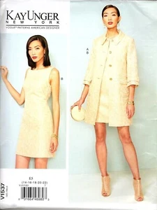Vogue V1537 Misses 14 to 22 Kay Unger New York Jacket and Dress Sewing Pattern - Picture 1 of 2