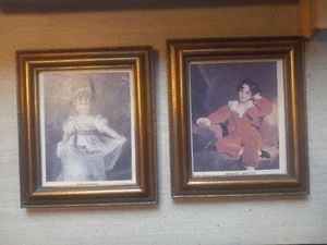 Lot Of 2 Wooden Frame Wall Mount Pictures,Miss Murray And Master... - Picture 1 of 10