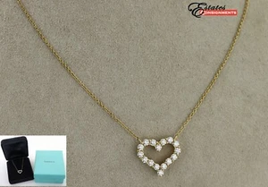 Collana Tiffany & Co Cuore Diamante Oro Giallo 18k 16 - Foto 1 di 6