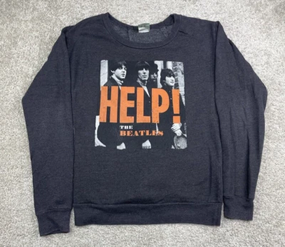 DE COLECCIÓN The Beatles Help Pullover Sudadera con Capucha Hombres M Negro Música 2005 Y2k Cuello Redondo Foto 1 de 4
