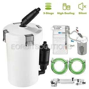 3-Stage External Aquarium Filter 6W 28Gal Fish Tank Canister Filter w/ Pump Kit - Picture 1 of 3