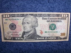 U.S. TEN DOLLAR STAR NOTE! **FREE SHIPPING** - Picture 1 of 6