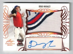 2021 Leaf Trinity RC CHIEF WAHOO PATCH AUTO Doug Nikhazy! RPA Rookie! Autograph! - Picture 1 of 2