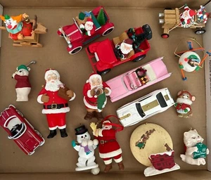 Hallmark Vintage Ornaments 16 Piece Lot Santa Car Snowman Ski Golf Clown - Picture 1 of 18