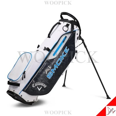 Callaway 2024 AI Smoke Staff Men's Golf Stand Bag 10inch 4Way PU -White/Gray - Image 1 of 4