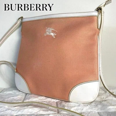 Bolso de hombro Burberry Blue Label de cuero de lona rosa blanco bandolera #EK ZHA Foto 1 de 4