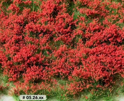 Grasbüschel Rote Blüten - 15x21cm - Begrünung Eisenbahn, Modellbau & Diorama - Bild 1 von 4