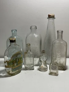 Lot Of 8 Antique Glass Bottles BARN FIND - Picture 1 of 15