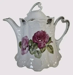 Teekanne/Sahnekännchen 6x7" Harmony House Fine China Eugenie Rose vergoldet hervorragender Zustand - Bild 1 von 7
