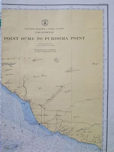 Vintage Point Dume to Purisima Point C & GS Seekarte Karte 1940 überarbeitet '56 - Bild 1 von 14