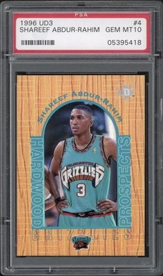 1996 UD3 Shareef Abdur-Rahim Rookie RC #4 PSA 10 GEM MT Vancouver Grizzlies - Image 1 of 2