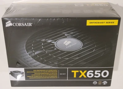 Corsair CMPSU-TX650 650 Watt ATX Power Supply Enthusiast Series New Sealed - Image 1 of 4