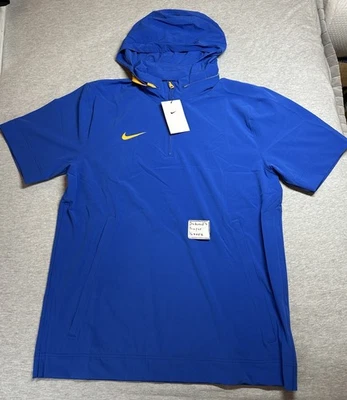 Nike 1/4 Zip Coaches Hooded Pullover Windbreaker Jacket Blue Gold FJ9548-496 NWT - Image 1 of 4