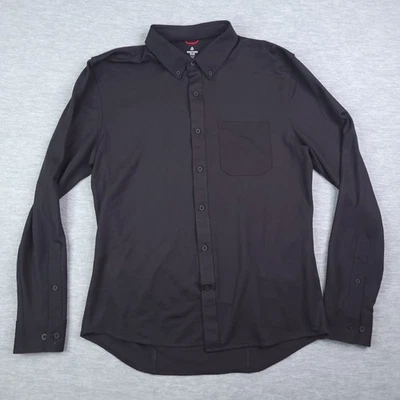 Western Rise Limitless Shirt Mens Medium Merino Wool Blend Pique Knit Black - Image 1 of 4