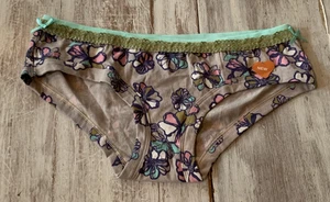 Vtg Y2K MUDD Cotton Low Rise Bikini Brief Panties Floral Lace Bows Underwear - Picture 1 of 11