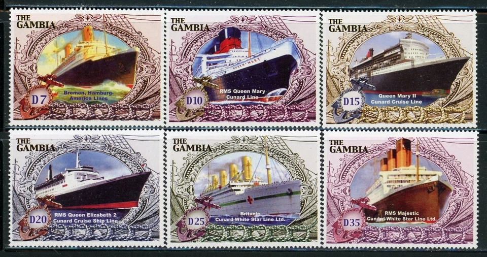 GAMBIA 2896-901 SG4780-85 MNH 2004 Ships Ocean Liners set of 6 CV$13 - image 1 of 1