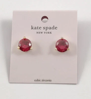 Kate Spade New Sparkly Rise & Shine Gold Plated Festive Pink Earrings. #926 - Image 1 of 4