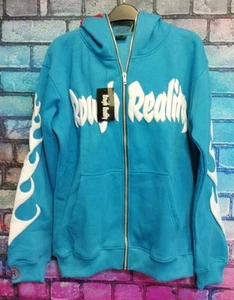 Rough Reality Felpa con Cappuccio Uomo Full Zip Puff Grafica US Taglia M - Foto 1 di 4