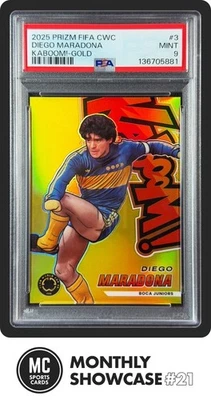 DIEGO MARADONA PSA 9 2025 PANINI PRIZM COPA MUNDIAL DE LA FIFA #3 ORO KABOOM! BOCA 01/10 Foto 1 de 4