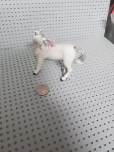 Papo 2002 White Unicorn Horse Pink Butterfly Gold Horn Silver Hair Fantasy - Picture 1 of 3
