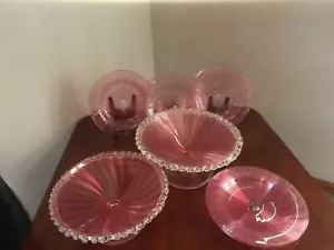 Victorian Cranberry Art Glass Part Dessert set Stevens & Williams of Stourbridge - Picture 1 of 7