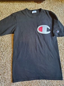 Champion Big C T-Shirt Sewn Logo Short Sleeve Retro Vintage Crew Men's Small - Picture 1 of 3