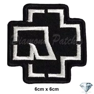 RAMMSTEIN WHITE Embroidered Iron On Sew On Patch Heavy Rock Band fashion badge - Picture 1 of 2