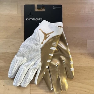 Nike Jordan Vapor Knit 4.0 Fußball Handschuhe weiß grau metallic gold Erwachsene Größe L - Bild 1 von 10