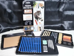 Art Skills Premium Sketch Kit in Metal Box 3 Trays of Artist Supplies Open Box - Picture 1 of 19