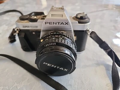 PENTAX SUPER PROGRAM 35mm Film Camera w 50 MM Lens Untested  - Image 1 of 4