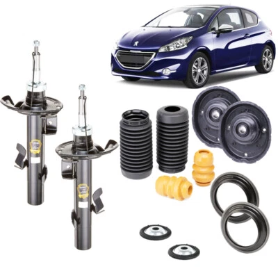KIT AMMORTIZZATORI ANTERIORI TAMPONI SUPPORTI PEUGEOT 208 1.2 1.6 HDI 2012>2019 - Immagine 1 di 4